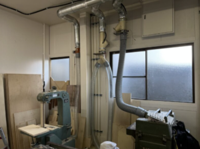 工場内集塵機ダクト 配管工事
